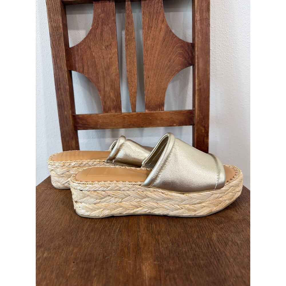 Dolce Vita Gold Espadrille Slide Sandals